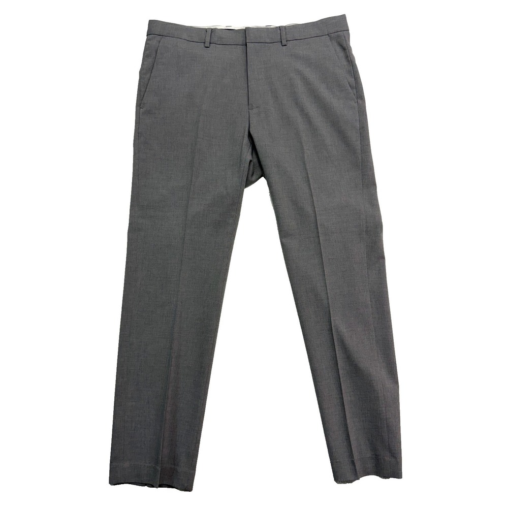 Bluffworks 34x30 Gray Presidio Flat Front Performance Chino Dress Pants Slim